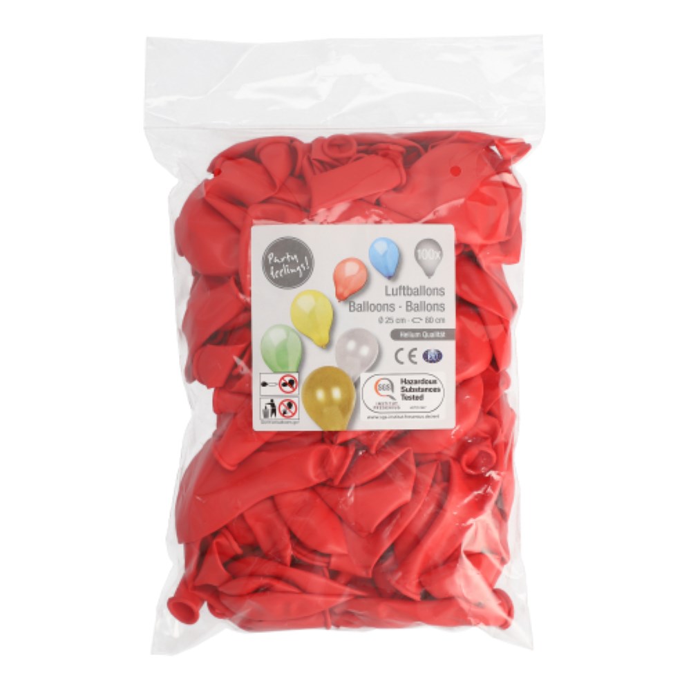 100 Luftballons Ø 25 cm rot