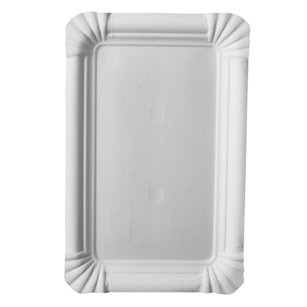 20 Teller, Pappe eckig 13 cm x 20 cm weiss