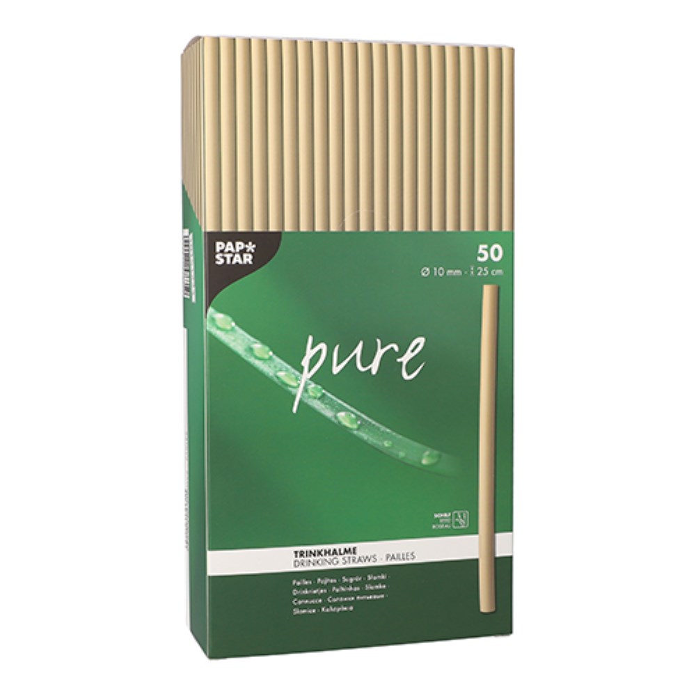 50 Trinkhalme Schilf "pure" Ø 10 mm · 25 cm