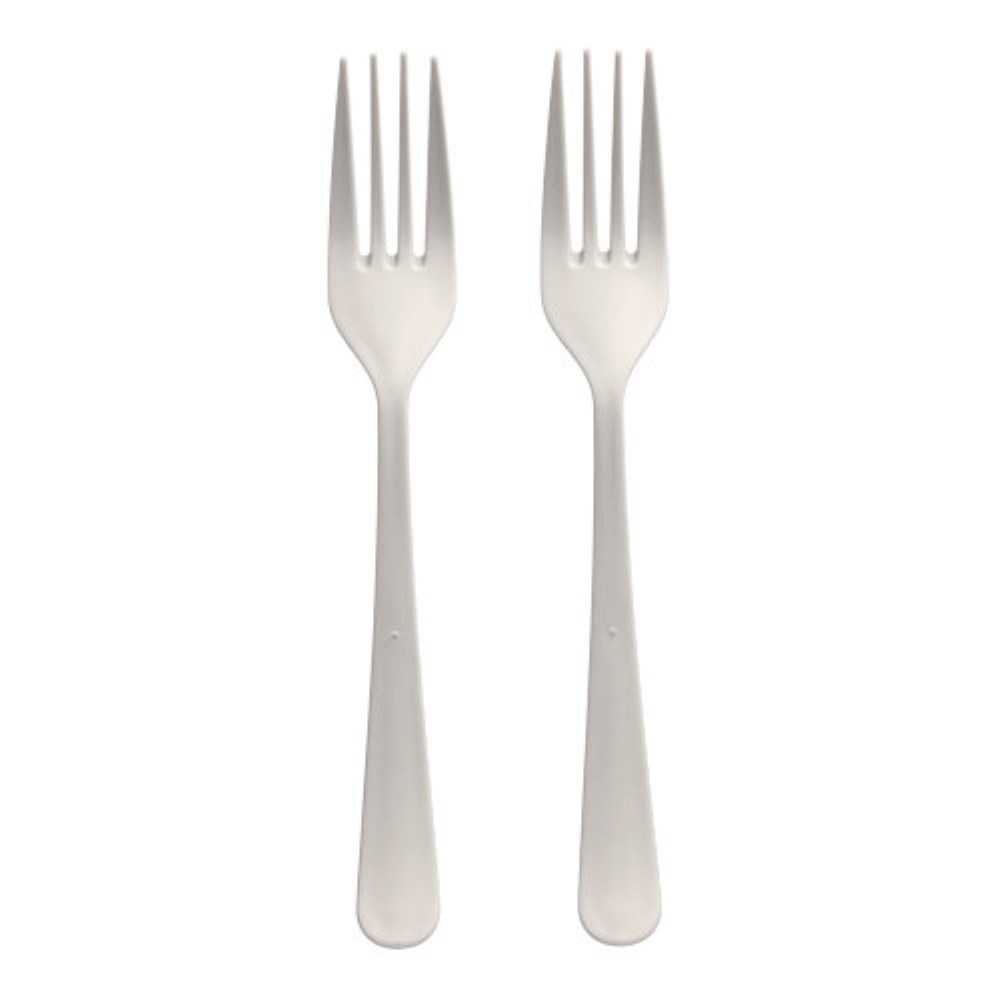 10 "Circulware" Mehrweg-Gabeln PP-MF 19 cm weiss "Gaia" extra stabil