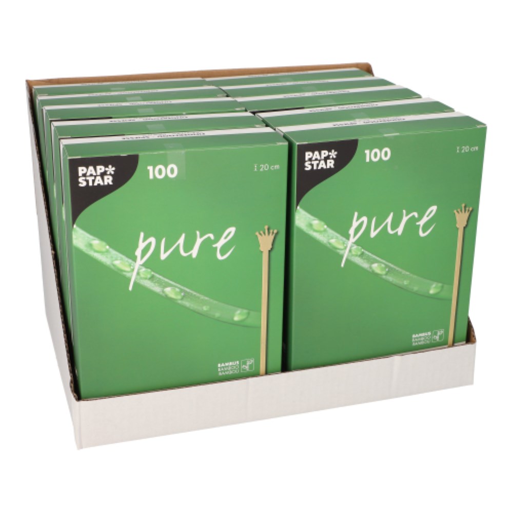 100 Getränke-Quirle, Bambus "pure" 20 cm "Crown"