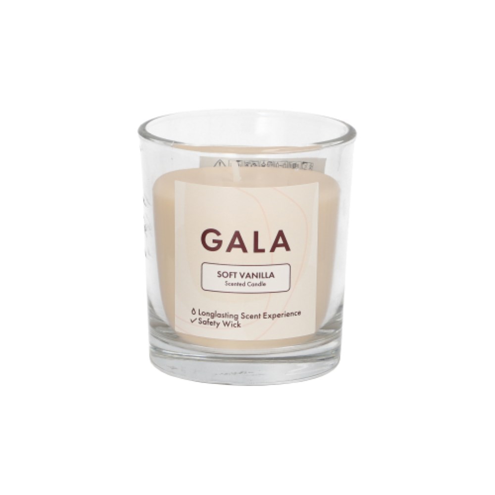 "GALA" Duftkerze im Glas Ø 70 mm · 77 mm creme - Soft Vanilla "Mini Nutella"