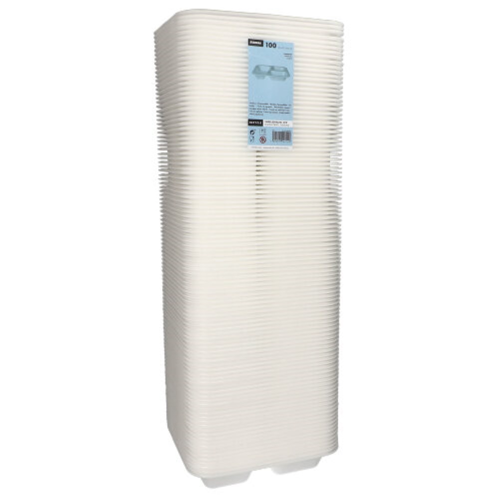 100 Siegelschalen, XPS 3-geteilt 925 ml 4,2 cm x 21,2 cm x 25 cm weiss laminiert 100 Siegelschalen, XPS 3-geteilt 925 ml 4,2 cm x 21,2 cm x 25 cm weiss laminiert
