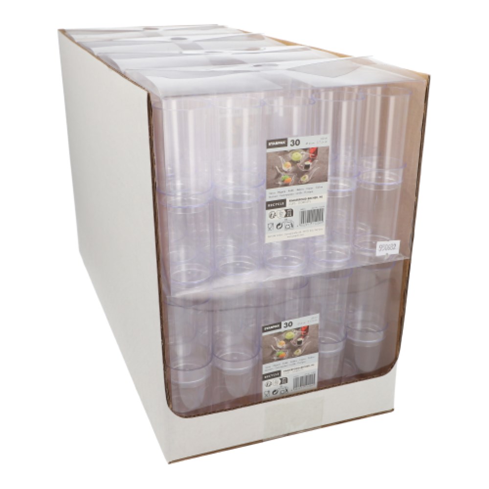 30 Fingerfood - Becher, PS 60 ml Ø 4 cm · 7,5 cm glasklar