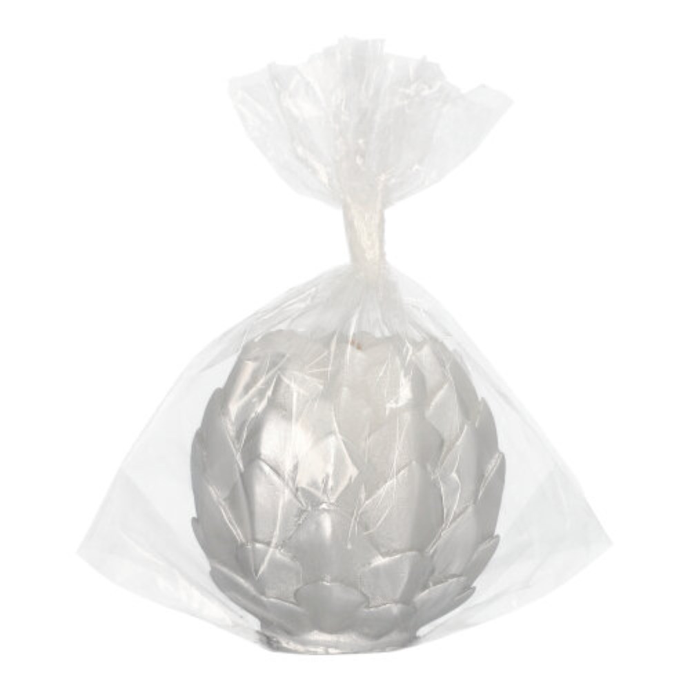 Kugelkerze Ø 10 cm silber "Pine Cone"