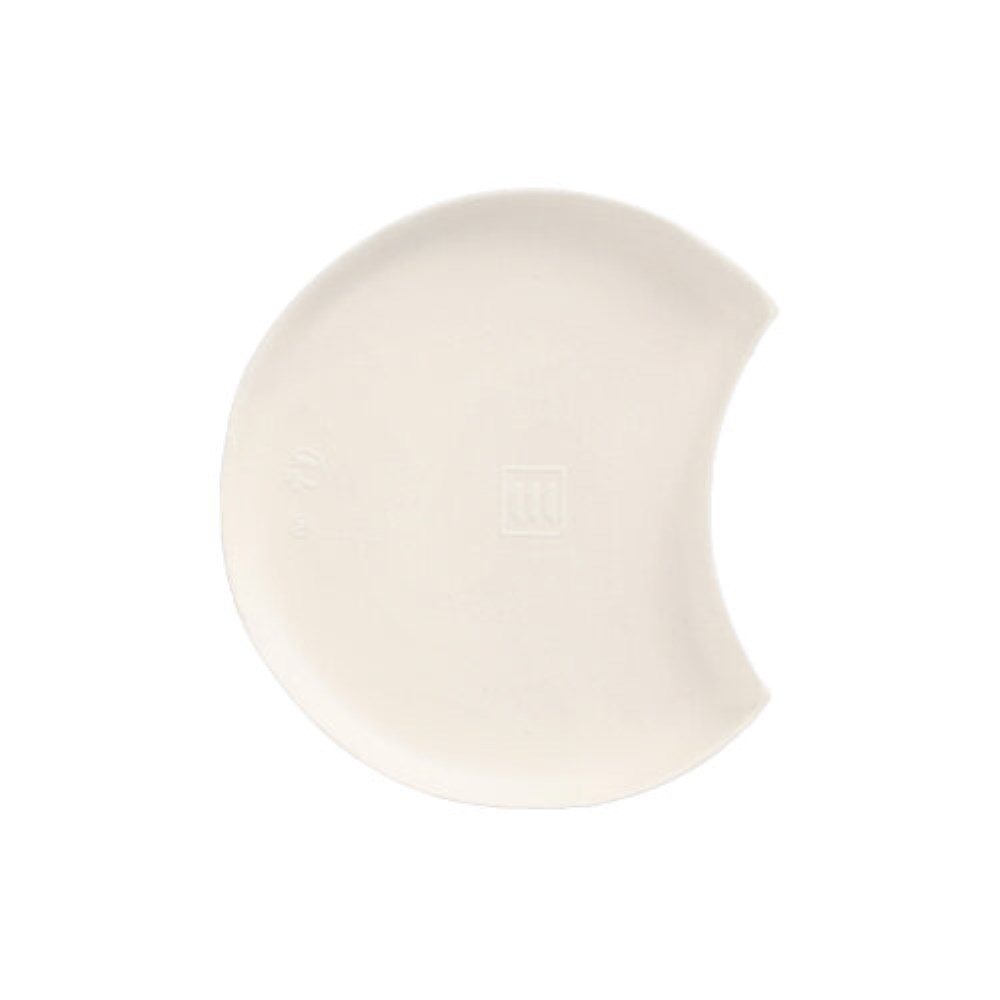100 Teller Zuckerrohr "pure" Halbmond Ø 9 cm · 1 cm weiss "Cella"