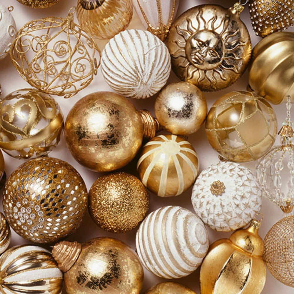 20 Servietten, 3-lagig 1/4-Falz 33 cm x 33 cm "Golden X-Mas"