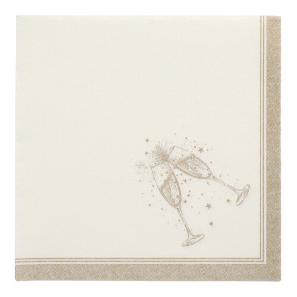 50 Servietten "ROYAL Collection" 1/4-Falz 40 cm x 40 cm gold "Festivities"
