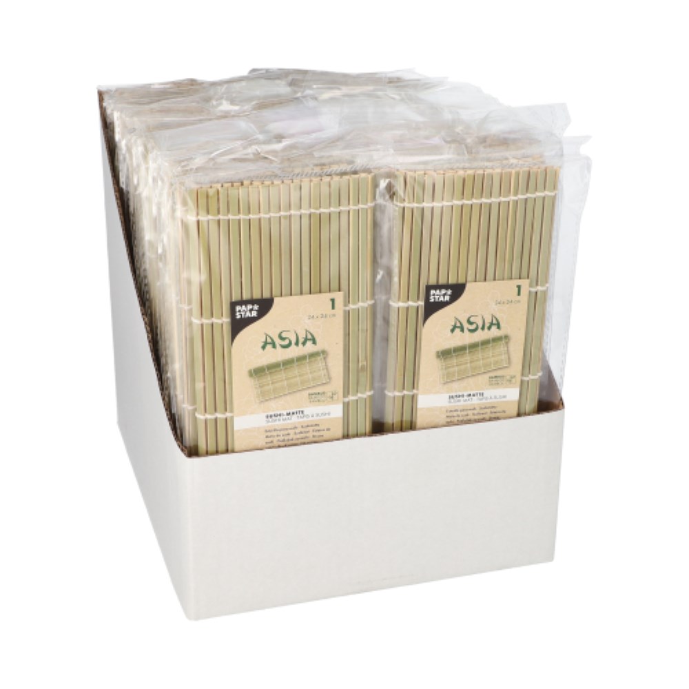 Sushi-Matte Bambus "ASIA" 24 cm x 24 cm grün