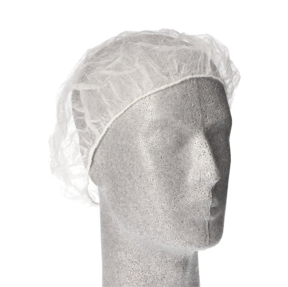 100 "WORK-INN/PS" Barett-Hauben, Vlies Ø 52 cm weiss