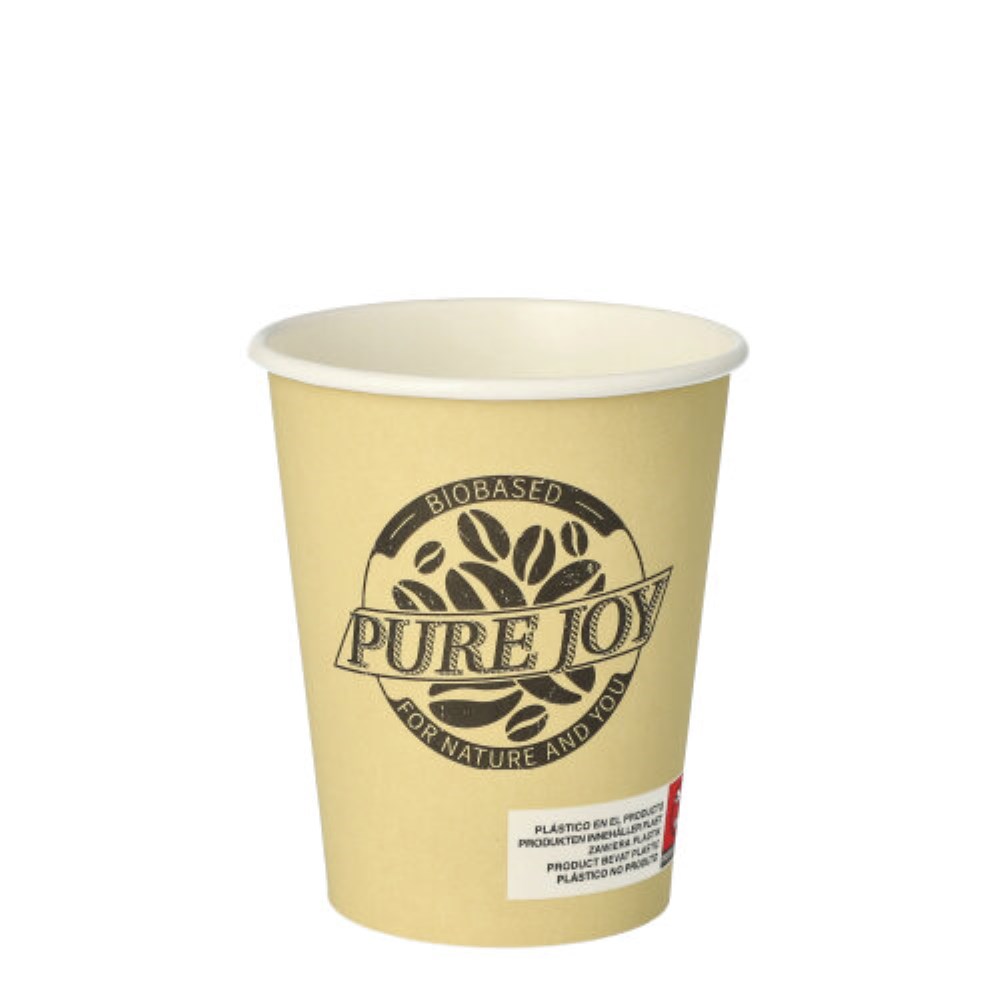 20 Trinkbecher, Pappe 0,2 l Ø 8 cm · 9,2 cm creme "Pure Joy"