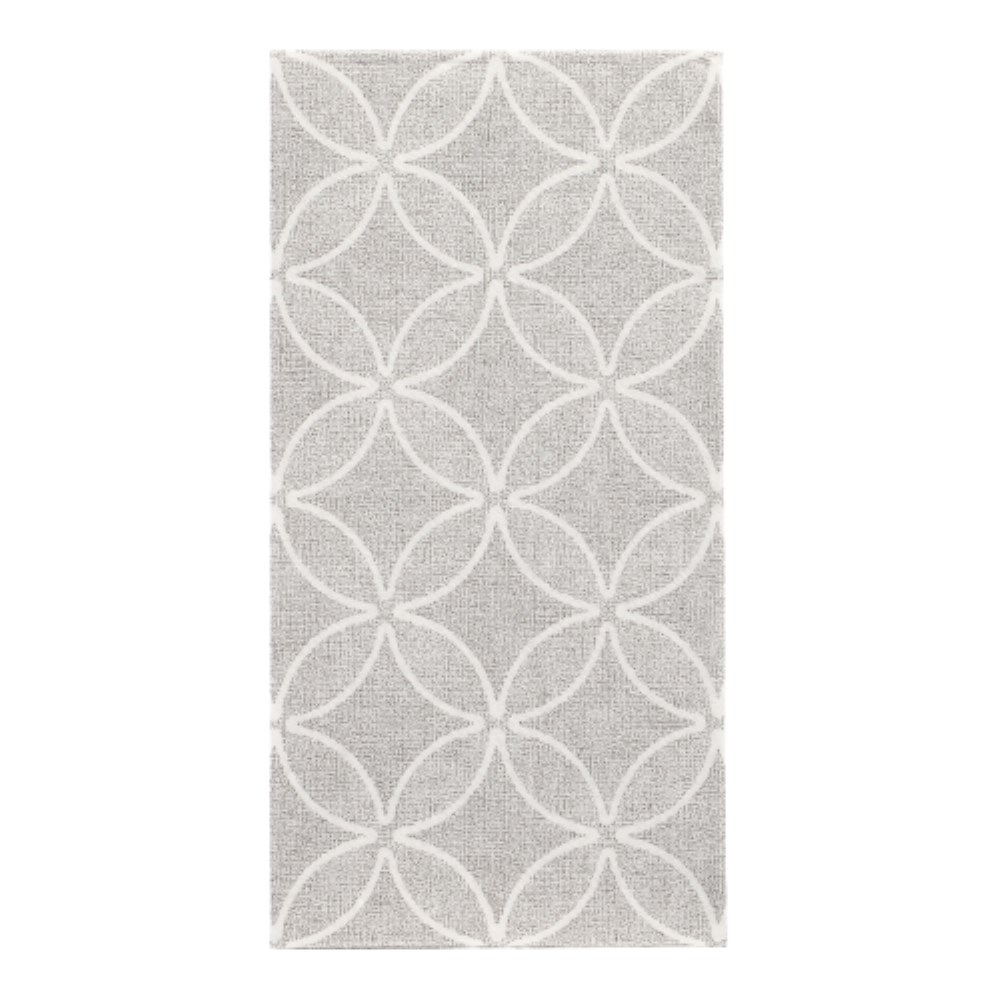 50 Servietten "ROYAL Collection" 1/8-Falz 40 cm x 40 cm grau "Circle Flowers"