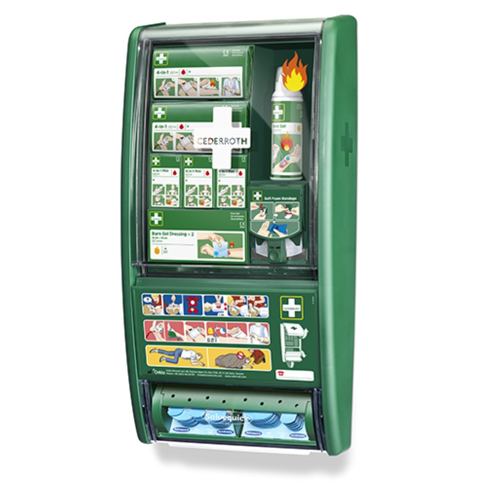 "Cederroth" First Aid & Burn Station 11,7 cm x 29,4 cm x 57,2 cm grün detectable