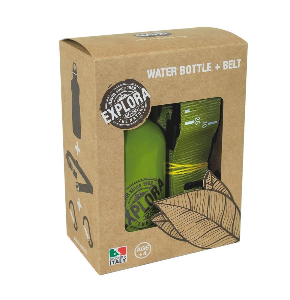 Trinkflasche & Gürtel mit Clips - Made in Italy - Forschen & Entdecken