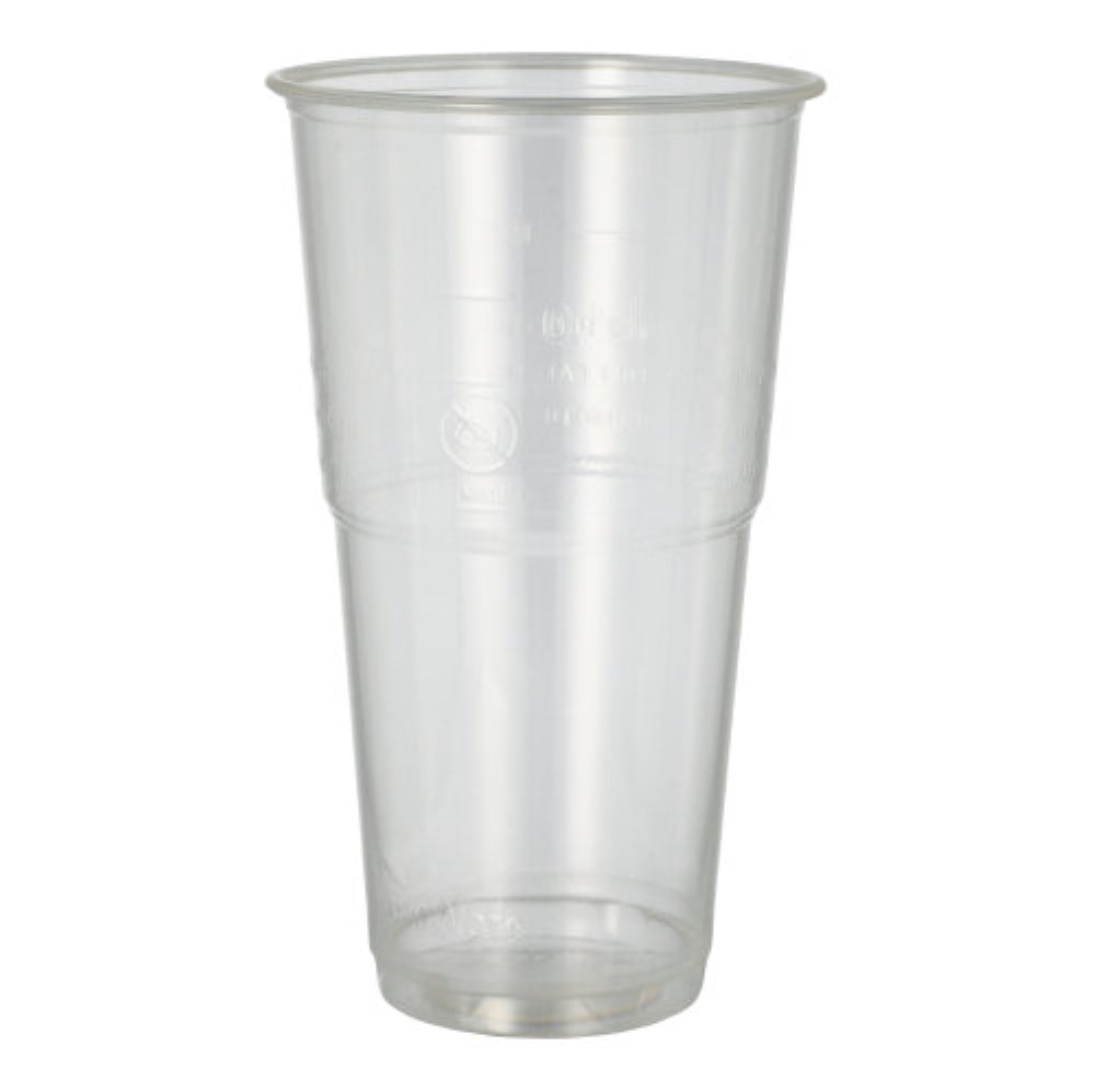 12 Kaltgetränkebecher, PLA "pure" 0,5 l Ø 9,5 cm · 16,2 cm glasklar mit Schaumrand