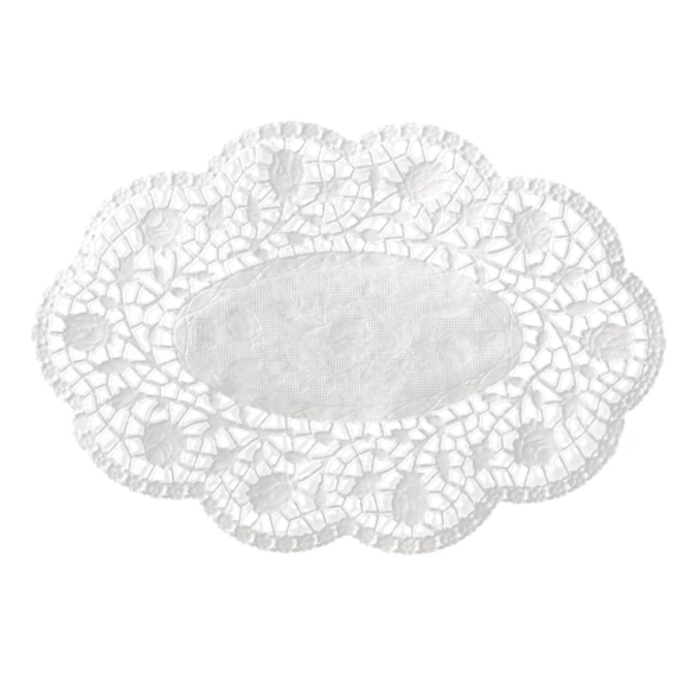 500 Mokkadeckchen oval 18 cm x 13 cm weiss