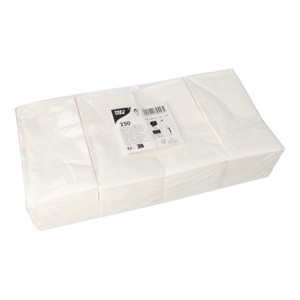 250 Servietten, 2-lagig 1/8-Falz 40 cm x 40 cm weiss