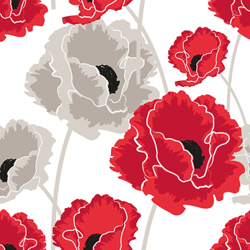 20 Servietten, 3-lagig 1/4-Falz 40 cm x 40 cm "Poppy"