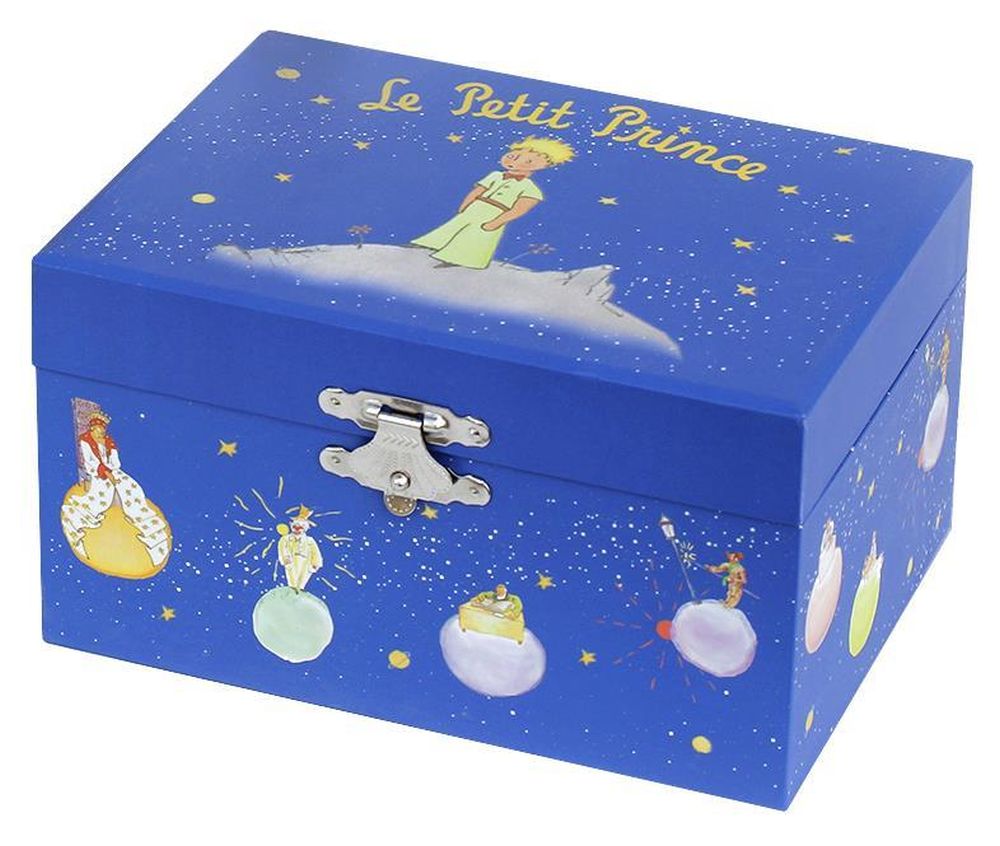 Phosphoreszierende Spieldose Kleiner Prinz© Dunkelblau - Leuchtet in der Nacht