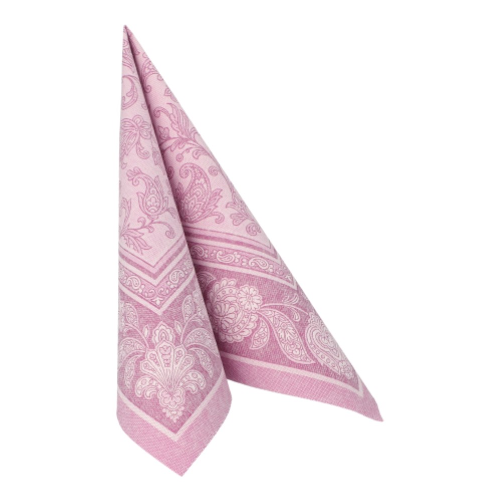 20 Servietten "ROYAL Collection" 1/4-Falz 40 cm x 40 cm lila "Ornaments"