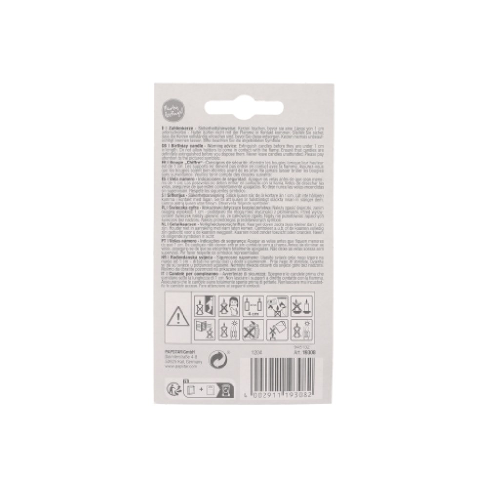 Zahlenkerze 7,3 cm weiss "8" mit rotem Rand