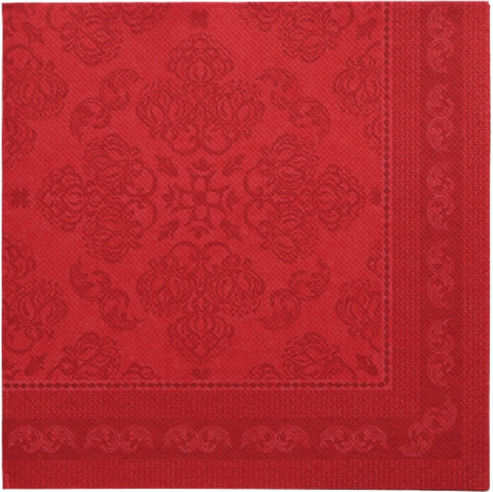 50 Servietten "ROYAL Collection" 1/4-Falz 40 cm x 40 cm bordeaux "Arabesque"