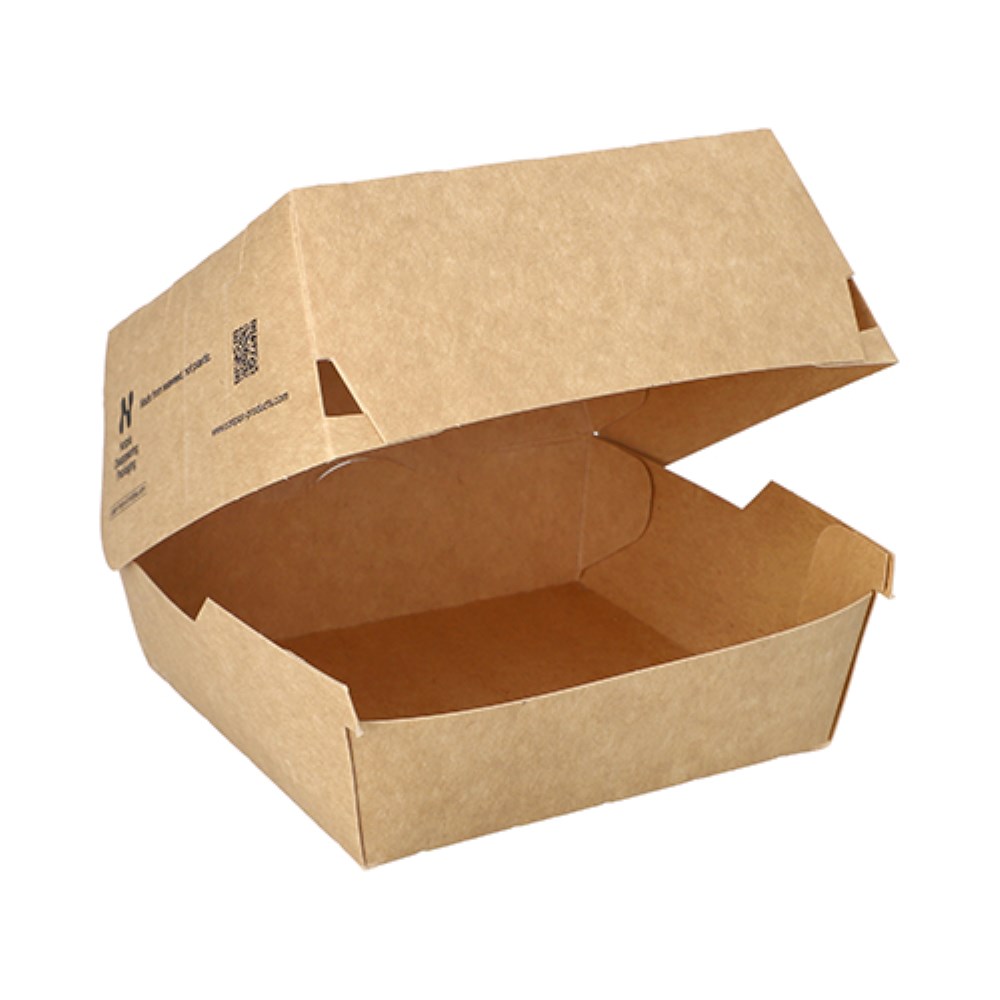 110 Burgerboxen, Pappe "NOTPLA" 7,8 cm x 11,5 cm x 11 cm braun