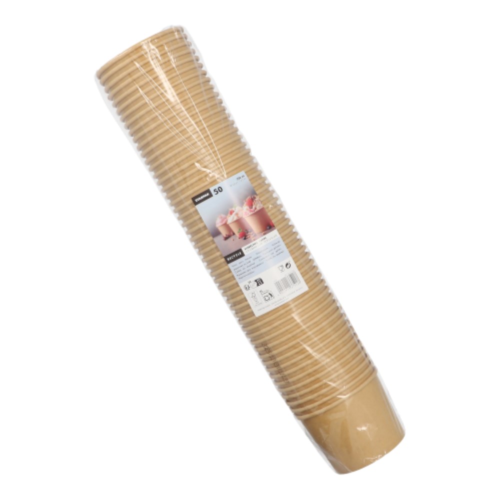 50 Eisbecher, Pappe rund 250 ml Ø 9,5 cm · 6,2 cm braun