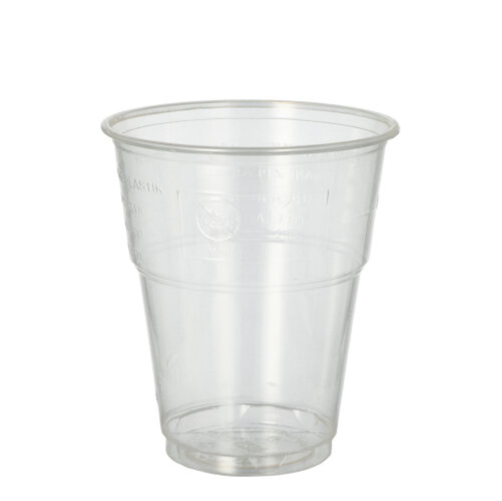 25 Kaltgetränkebecher, PLA "pure" 0,3 l Ø 9,5 cm · 11 cm glasklar mit Schaumrand