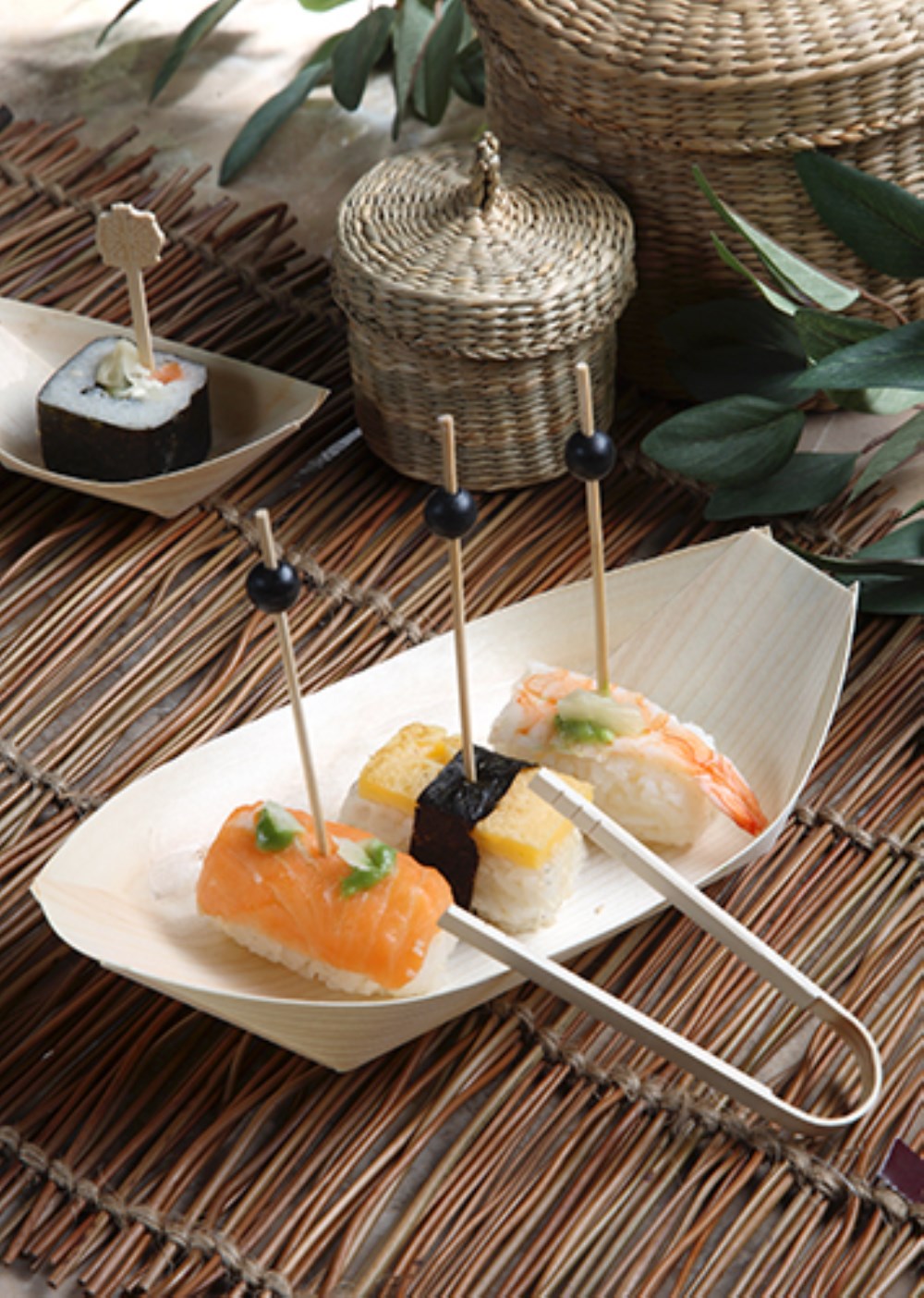 50 Fingerfood - Schalen, Holz "pure" 25 cm x 10 cm "Schiffchen"