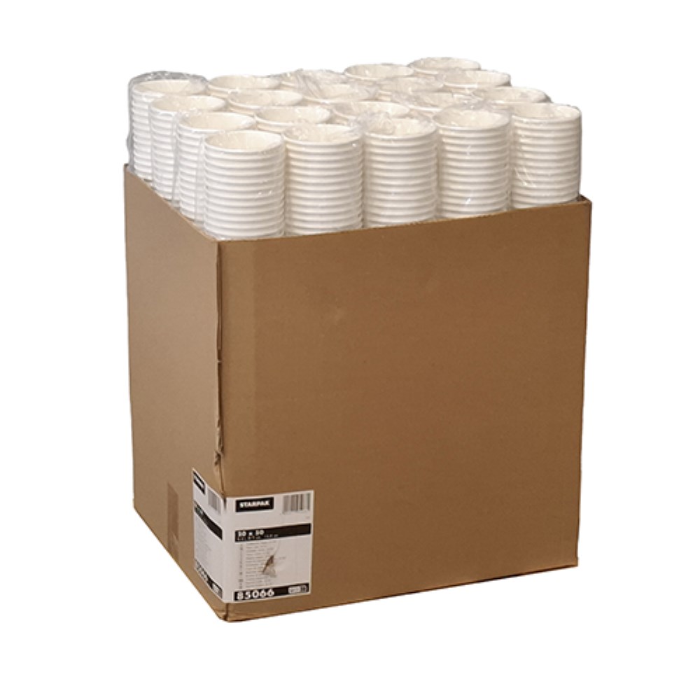 50 Trinkbecher, Pappe "To Go" 0,4 l Ø 9 cm · 13,9 cm weiss