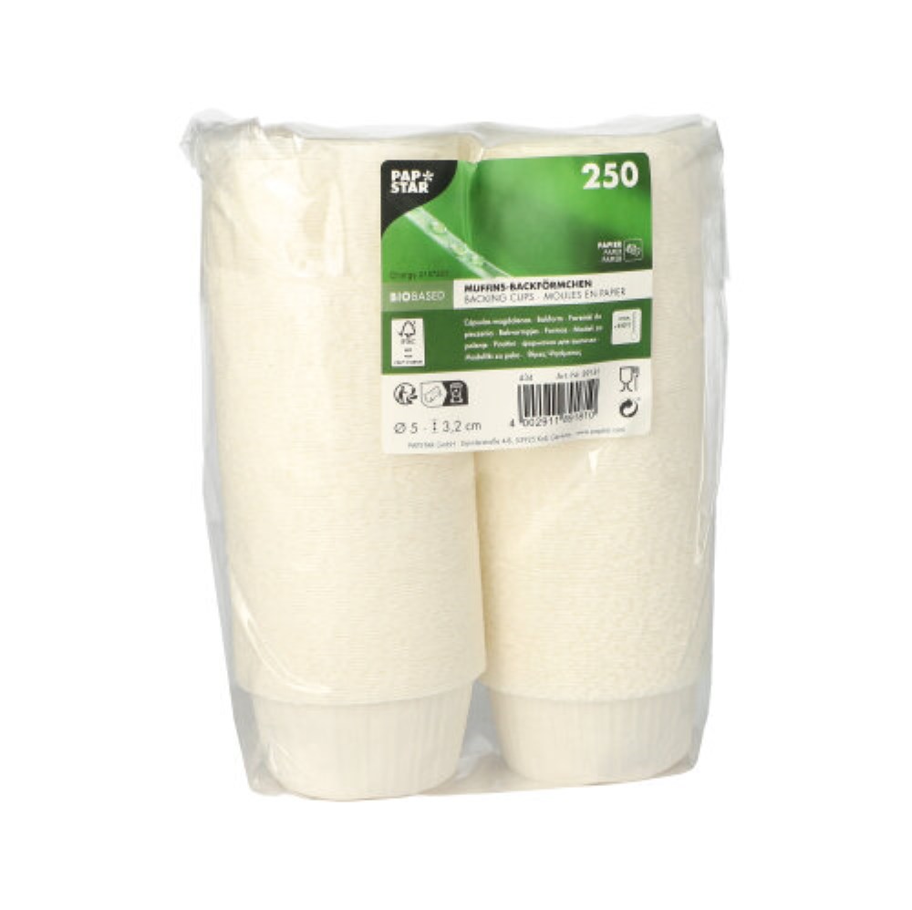 250 Muffins-Backförmchen Ø 5 cm · 3,2 cm weiss