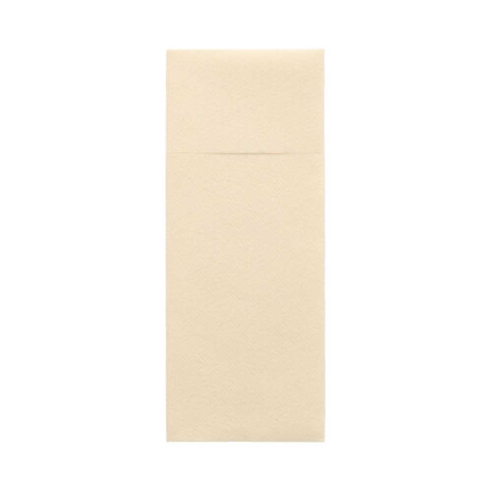 100 Bestecktaschen, Airlaid 40 cm x 33 cm creme mit Besteckfalz