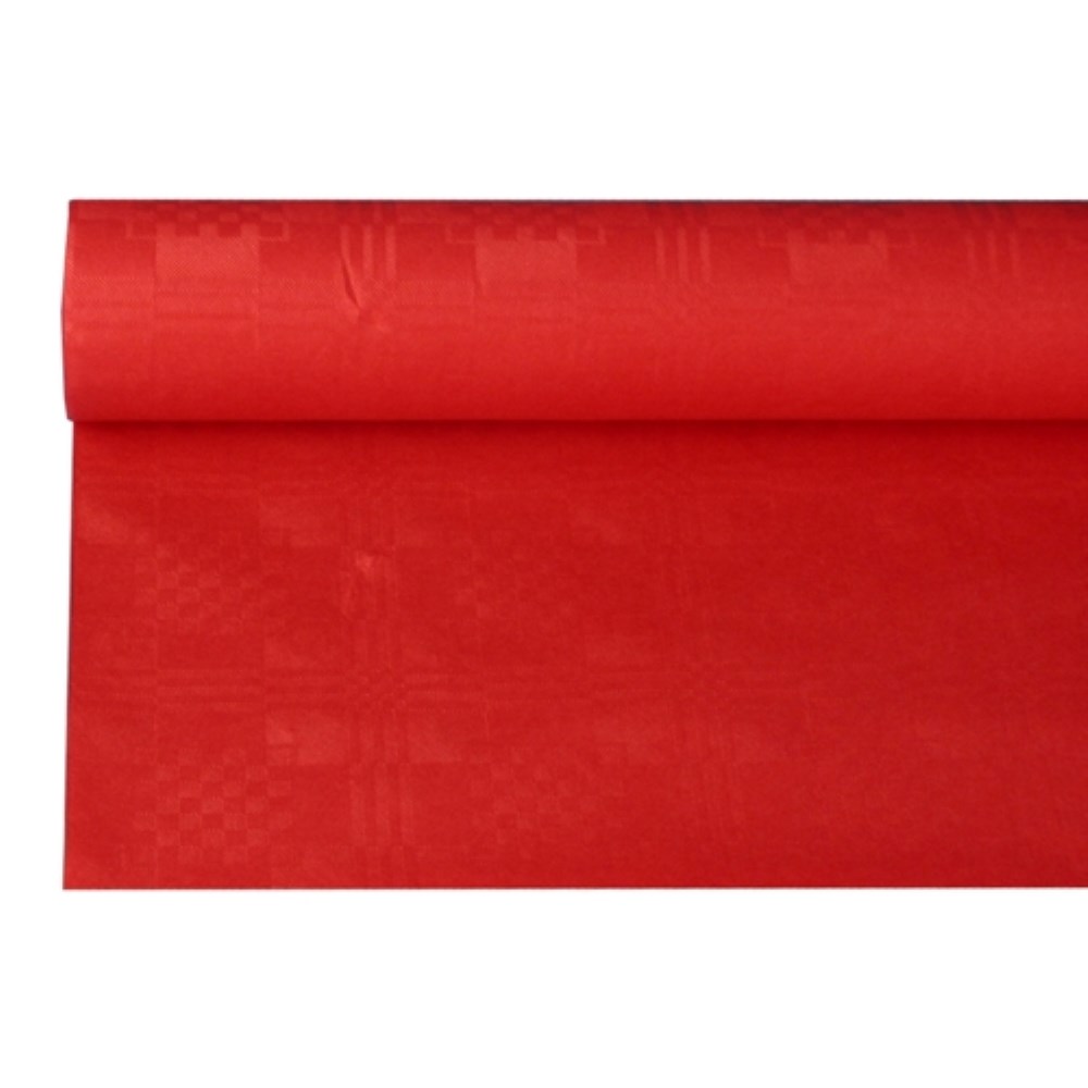 Papiertischtuch mit Damastprägung 8 m x 1,2 m rot