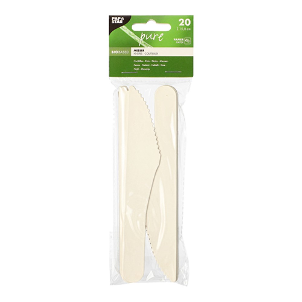 20 Messer, Papier "pure" 15,8 cm weiss