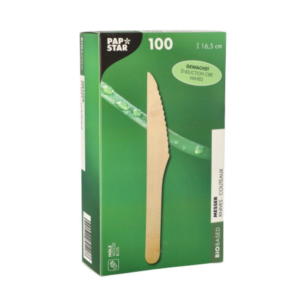 100 Messer, Holz "pure" 16,5 cm gewachst 100 Messer Holz, gewachst 16,5 cm