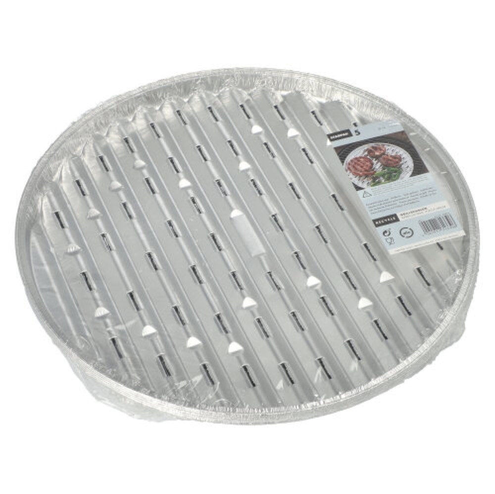 5 Grillschalen, Alu rund Ø 34 cm · 2 cm
