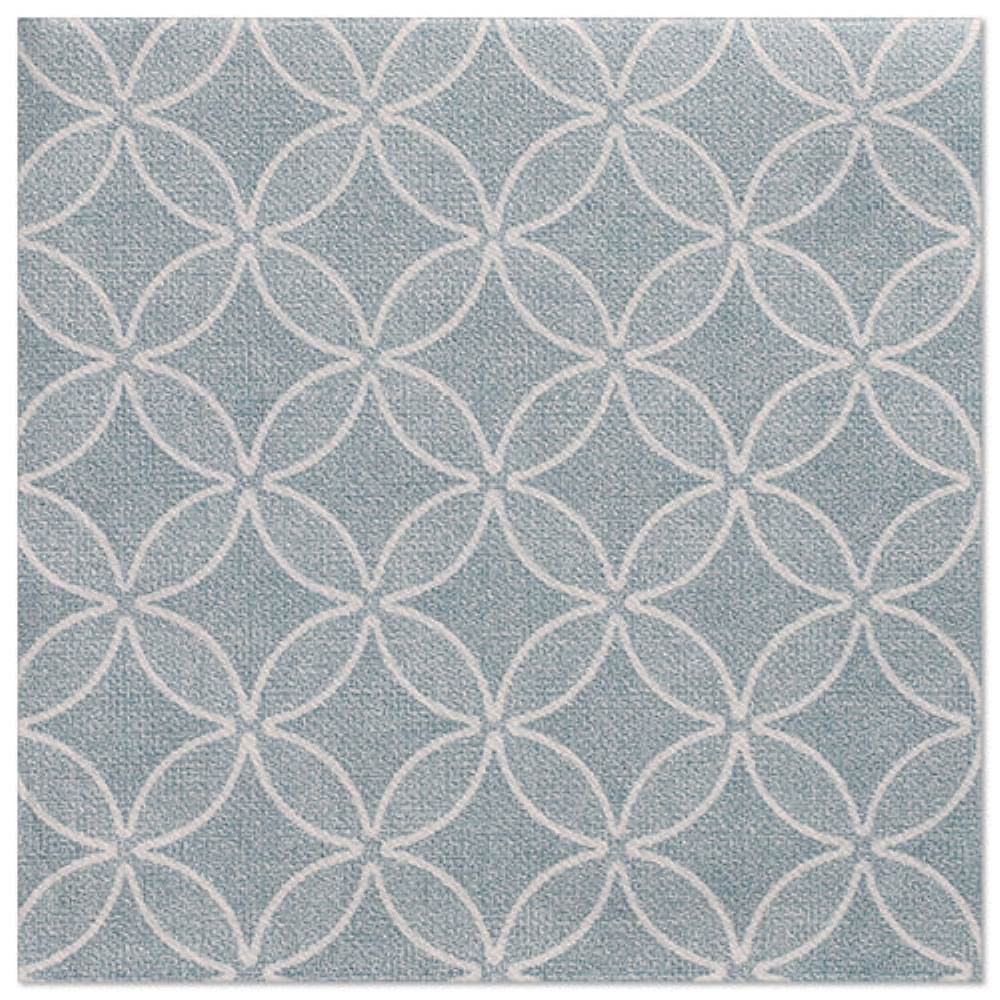 50 Servietten "ROYAL Collection" 1/4-Falz 40 cm x 40 cm arktikblau "Circle Flowers"