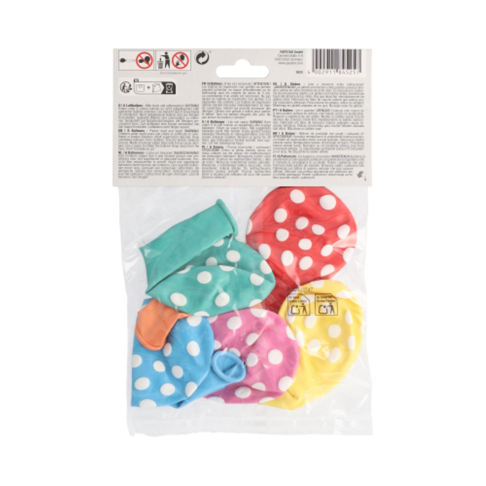 6 Luftballons Ø 29 cm farbig sortiert "Dots"