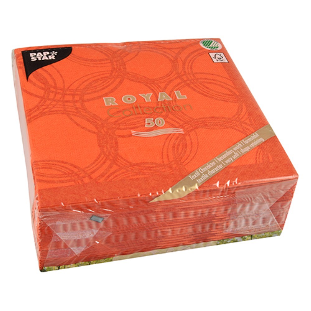 50 Servietten "ROYAL Collection" 1/4-Falz 40 cm x 40 cm nektarine "Bubbles"