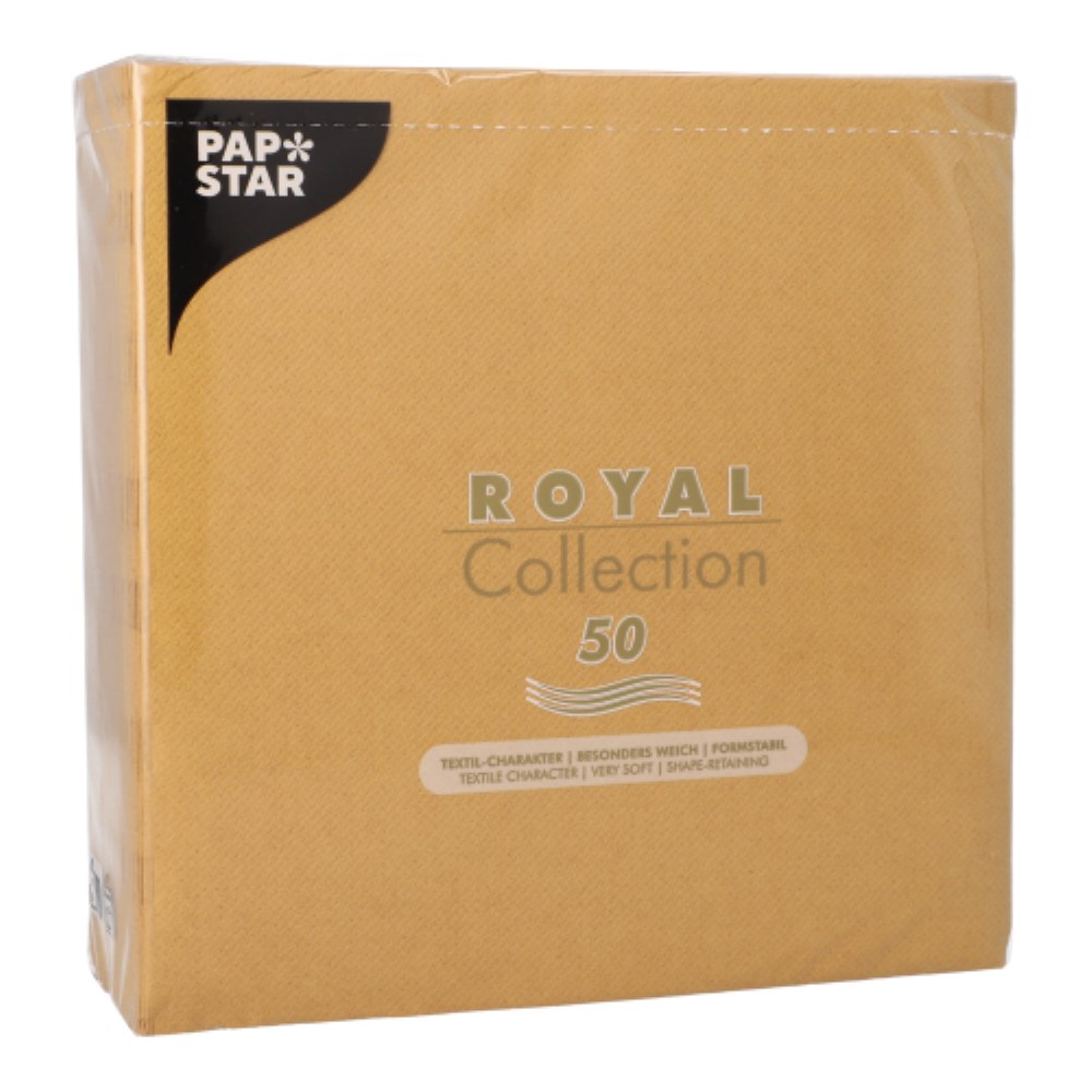 50 Servietten "ROYAL Collection" 1/4-Falz 40 cm x 40 cm mustard