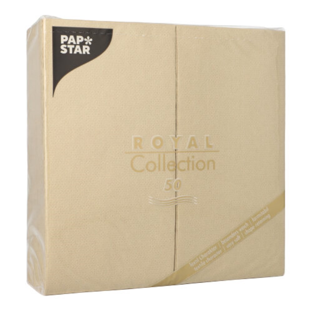 50 Servietten "ROYAL Collection" 1/8-Falz 40 cm x 40 cm sand
