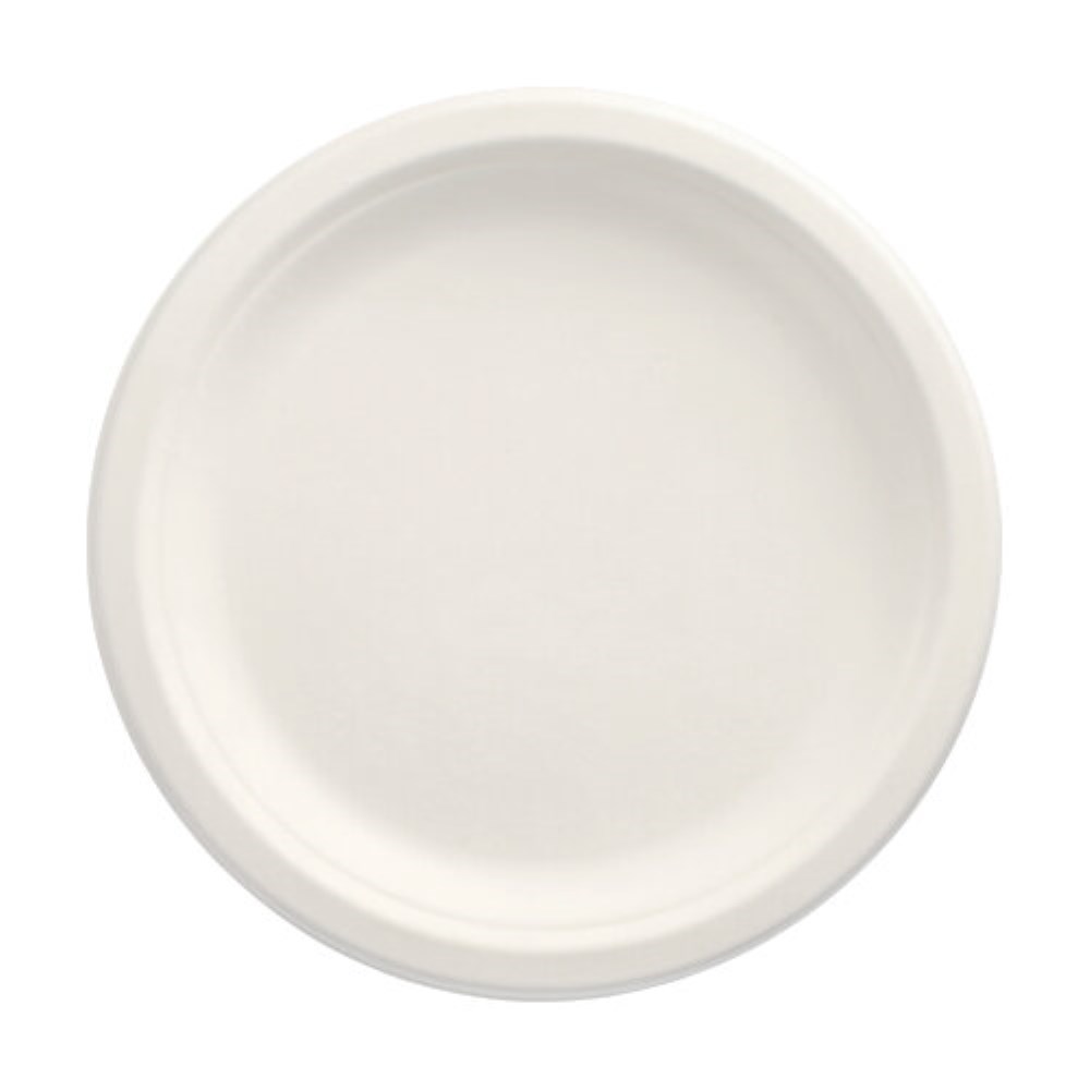 12 Teller, Zuckerrohr "pure" ungeteilt Ø 23 cm · 2 cm weiss