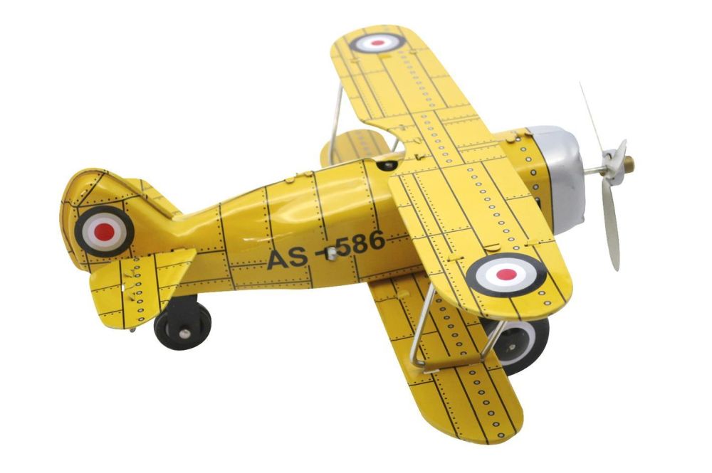 Blechspielzeug Flugzeug gelb 20 cm - Vintage Toy - Sammlerstück