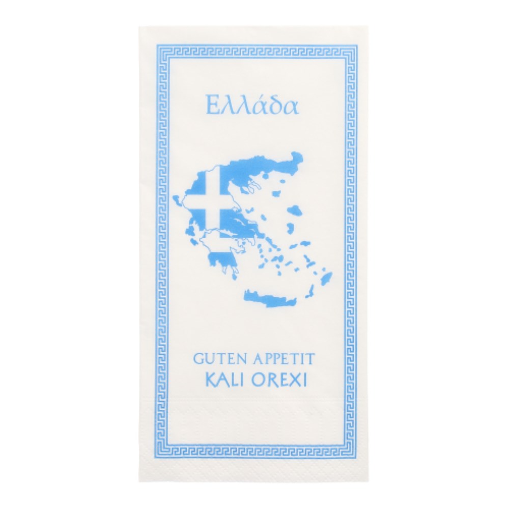 250 Servietten, 2-lagig 1/8-Falz 40 cm x 40 cm weiss "Greece"