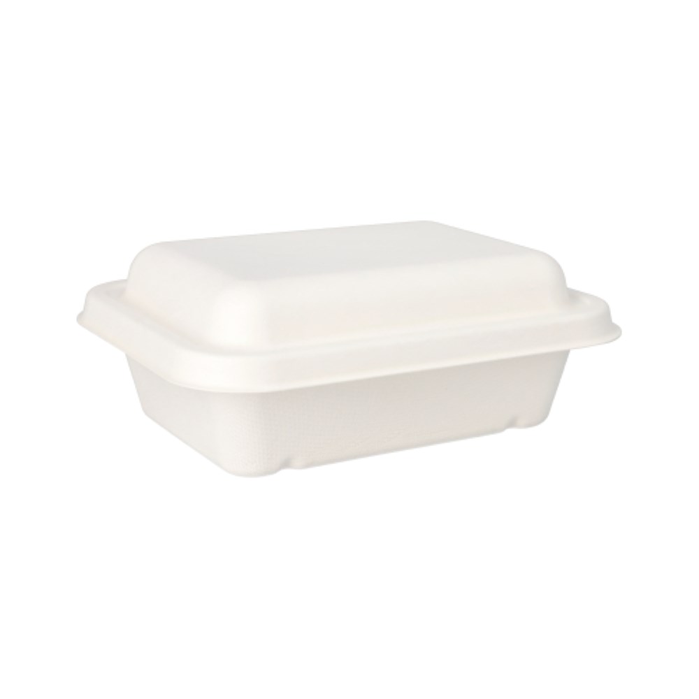 50 Schalen, Zuckerrohr "pure" ungeteilt 5,6 cm x 15,3 cm x 20,3 cm weiss