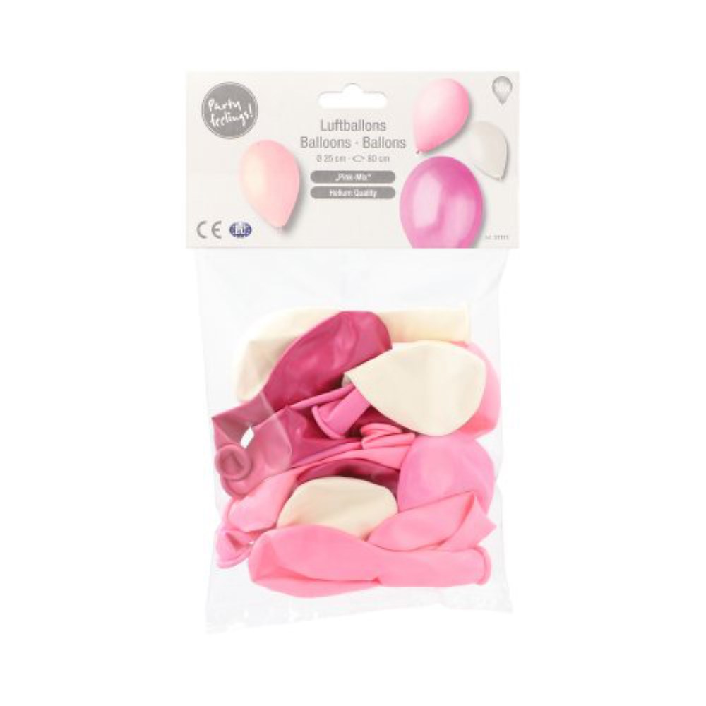 16 Luftballons Ø 25 cm farbig sortiert "Pink-Mix"