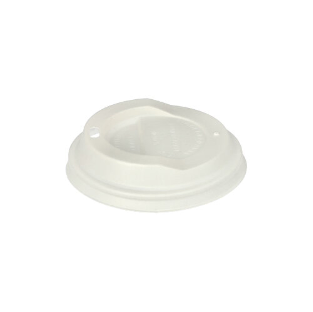 50 Dom-Deckel, C-PLA rund Ø 9 cm · 2,1 cm weiss