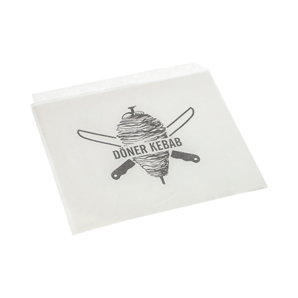 1000 Döner-Kebab-Tüten Kraftpapier 16 cm x 16 cm weiss