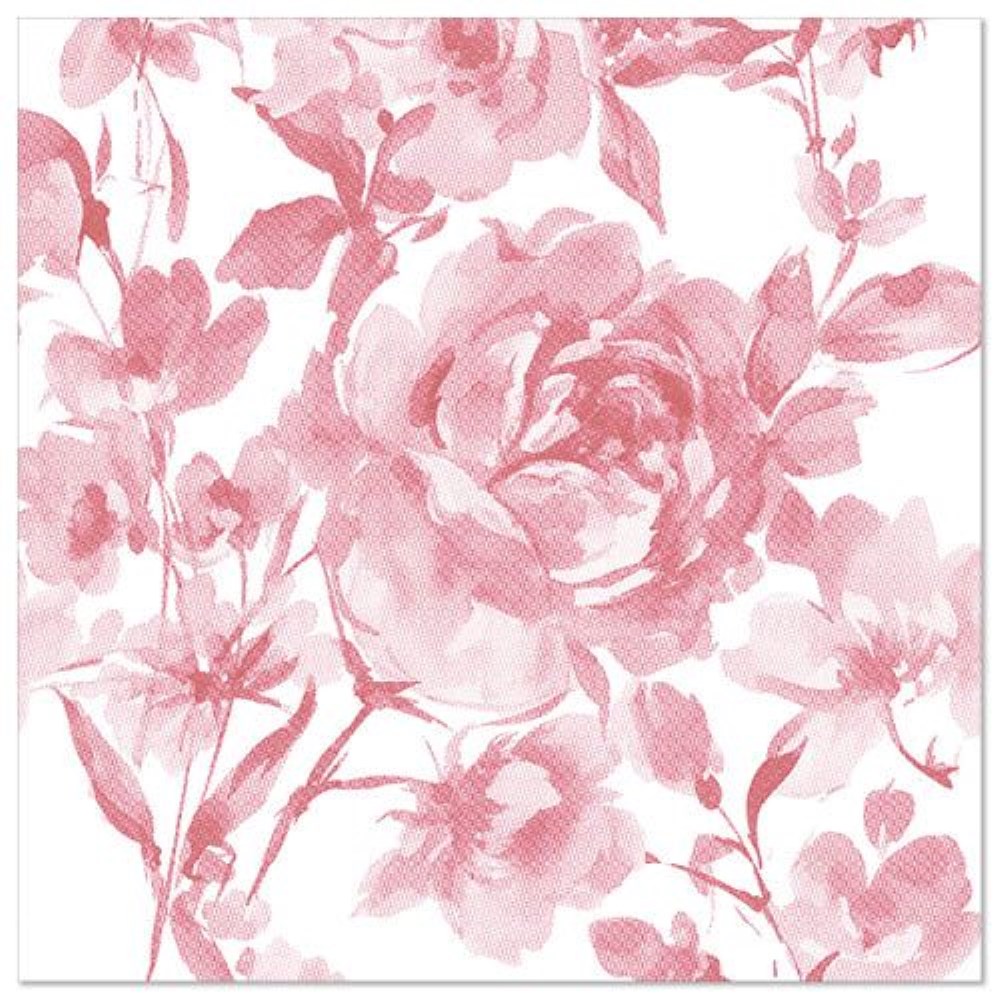20 Servietten "ROYAL Collection" 1/4-Falz 40 cm x 40 cm bordeaux "Rose"
